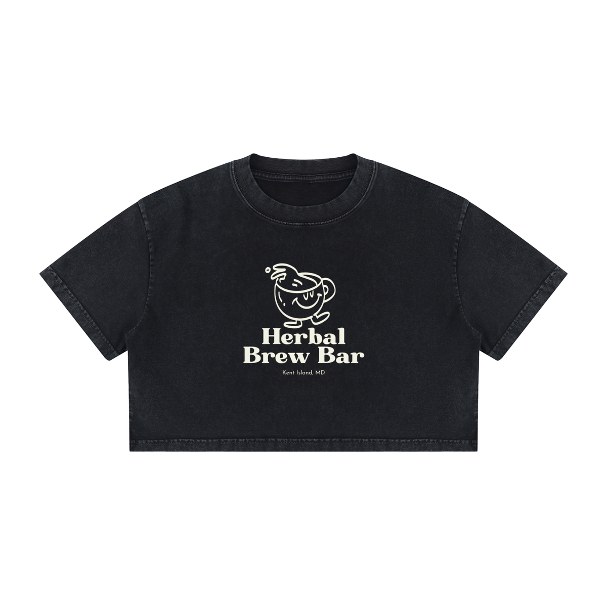 Women's Mineral Wash Cotton Crop T-Shirt