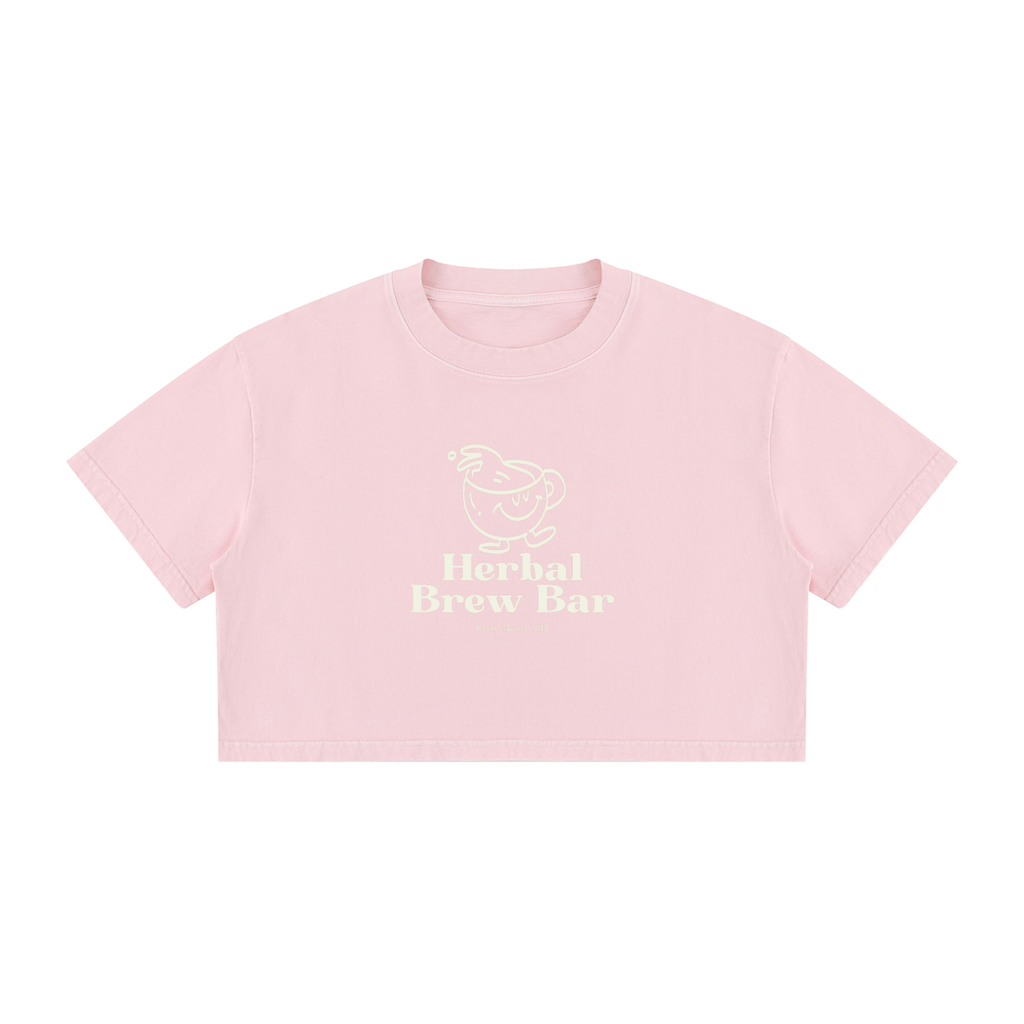 Women's Mineral Wash Cotton Crop T-Shirt